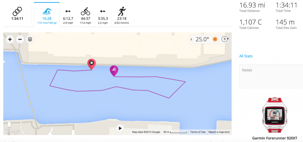 London Triathlon - Swim Map